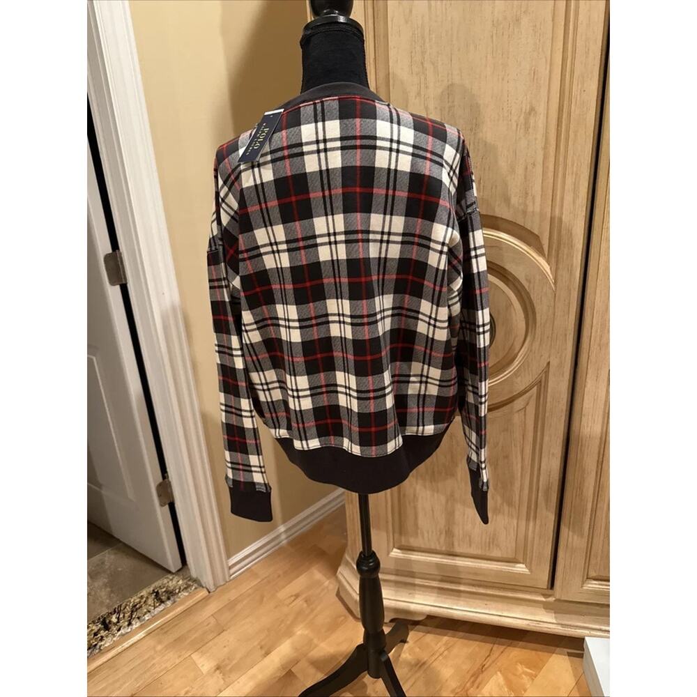 NWT Polo Ralph Lauren Plaid Polo Bear Fleece Sweatshirt Women’s XXL Limited Ed - Picture 4 of 4